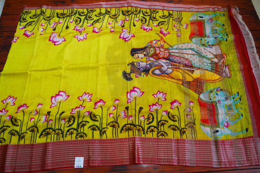 Radha -Krishna Mangalgiri Silk Cotton Saree PC12119