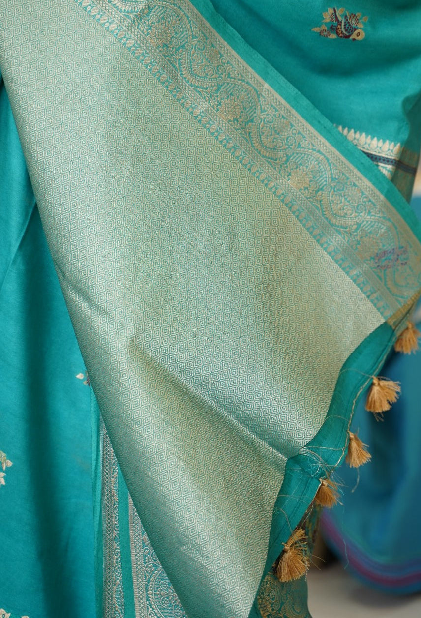 semi chanderi saree PC17887