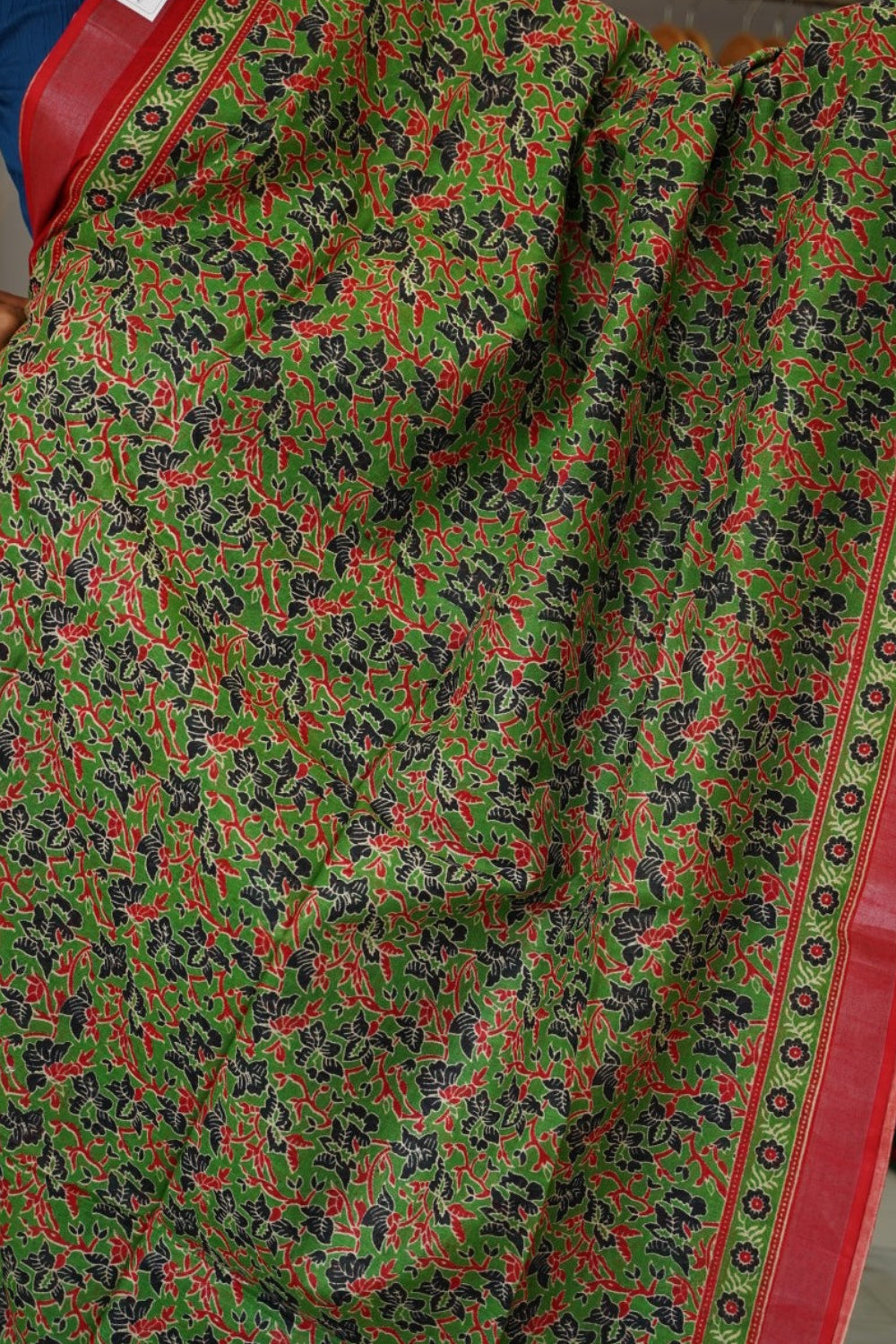 Ajrakh linen cotton saree PC17963