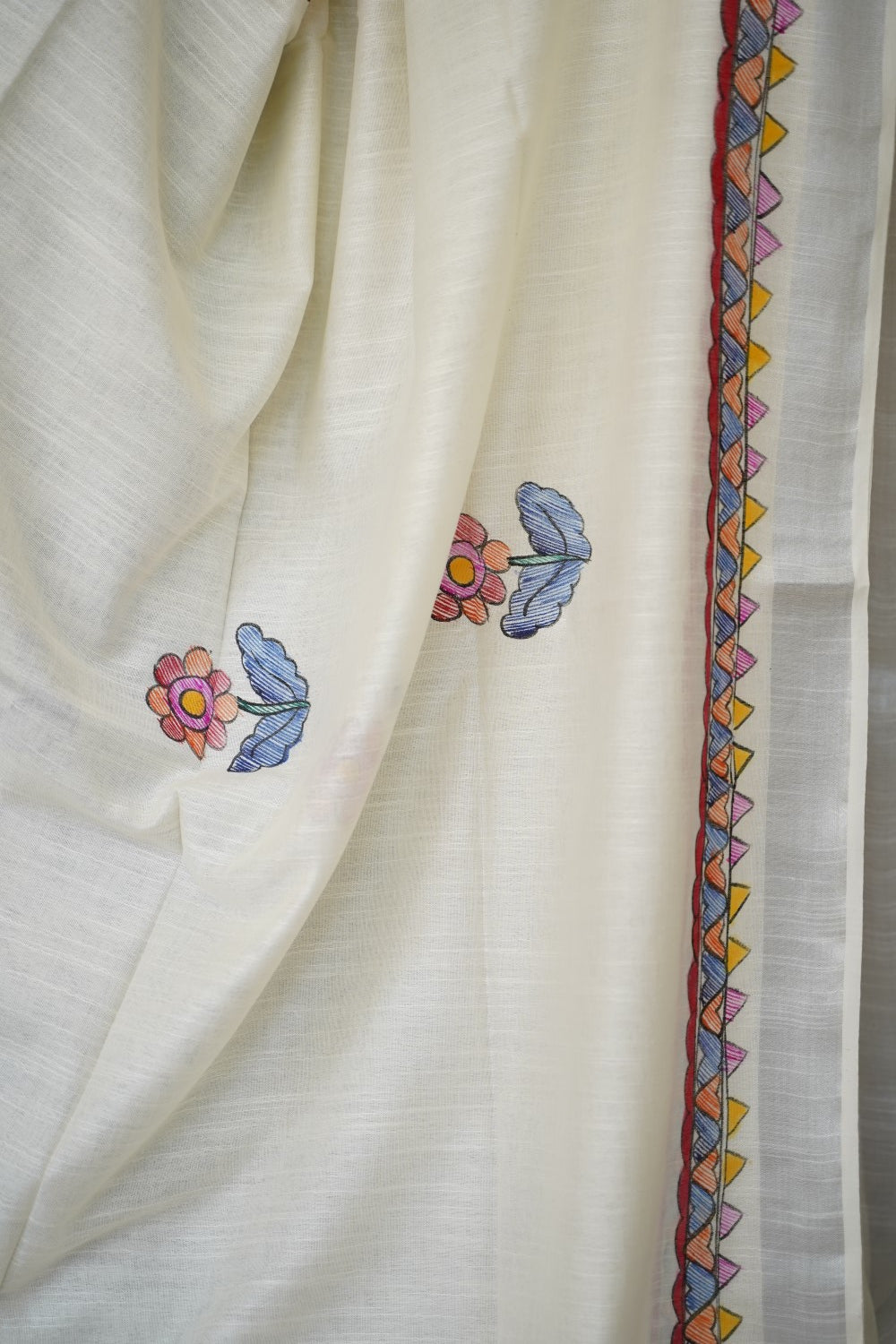 Madhubani Linen Cotton Handloom saree PC17949