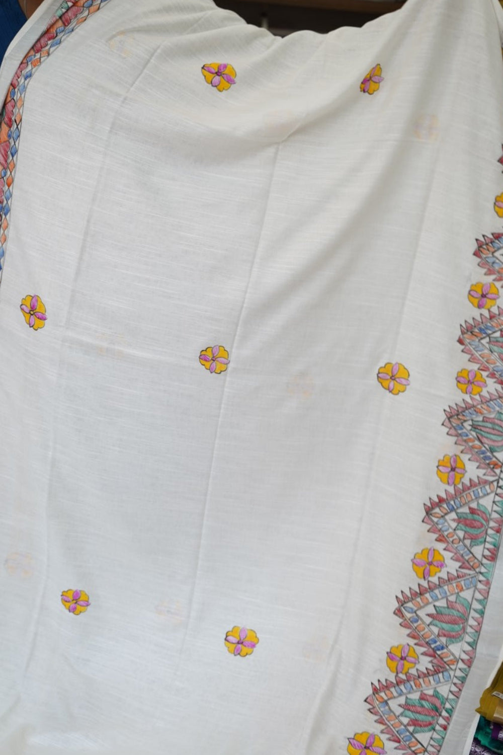Madhubani Linen Cotton Handloom saree PC17946