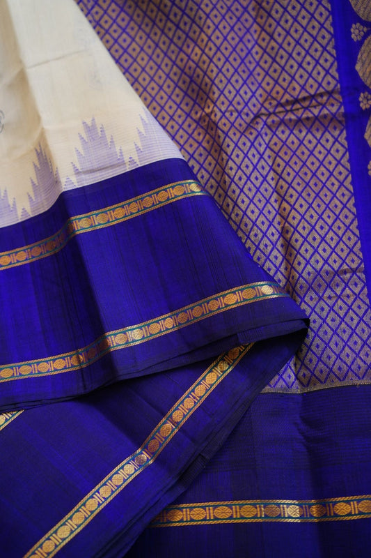 Block Printed  Kanchi Handloom Silk Cotton Saree & Blouse Set PC9558