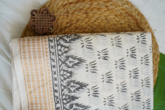 Block Printed cotton Saree PC17945