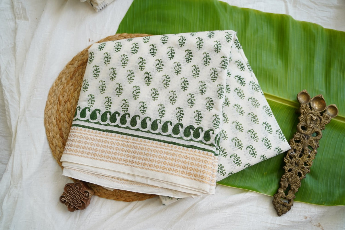 Block Printed cotton Saree PC17943