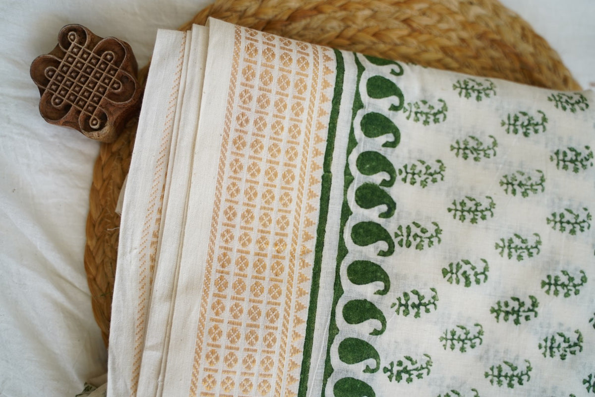 Block Printed cotton Saree PC17943