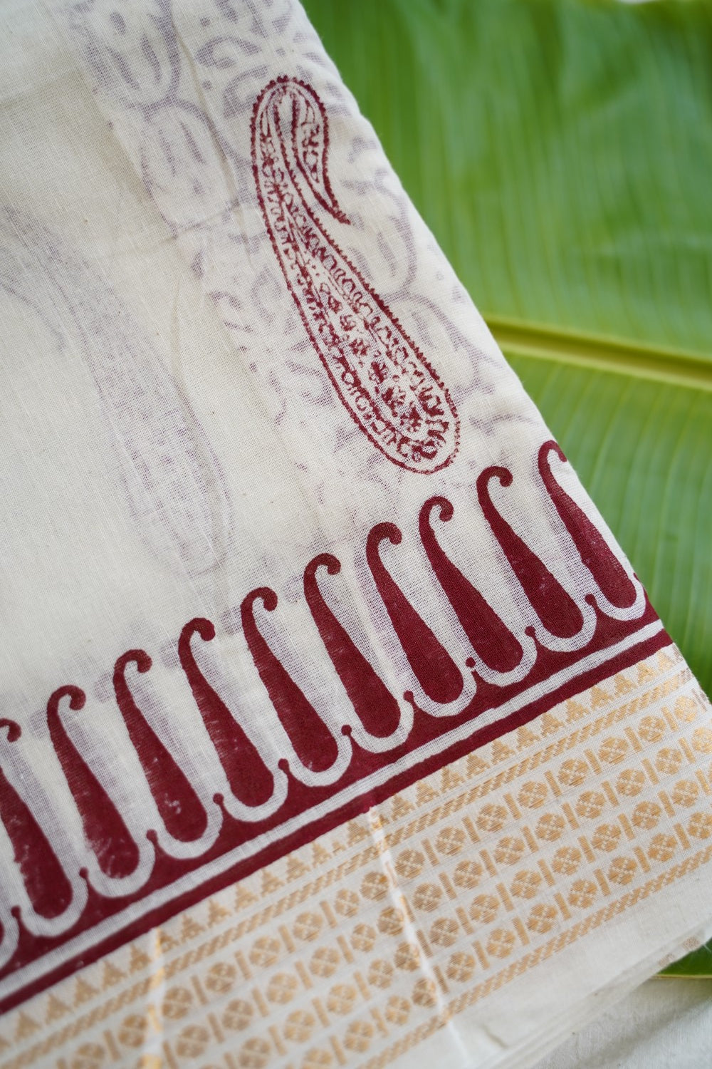 Block Printed cotton Saree PC17942