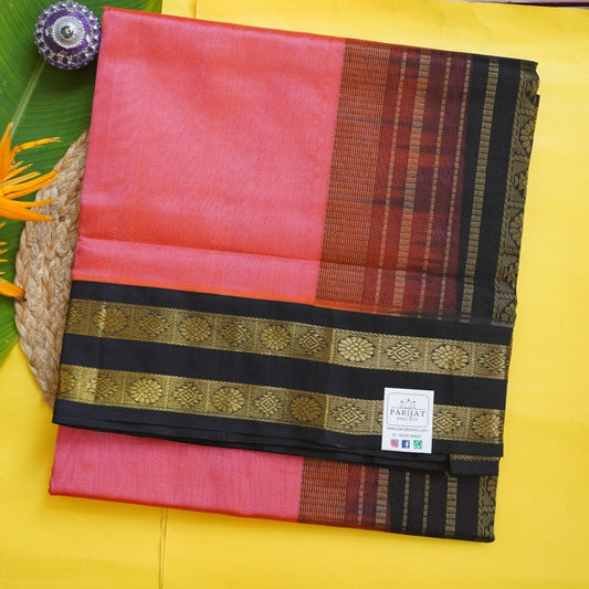 Kanagamparam Poo Color Kanchi Silk Cotton Saree With Zari Border  PC10458