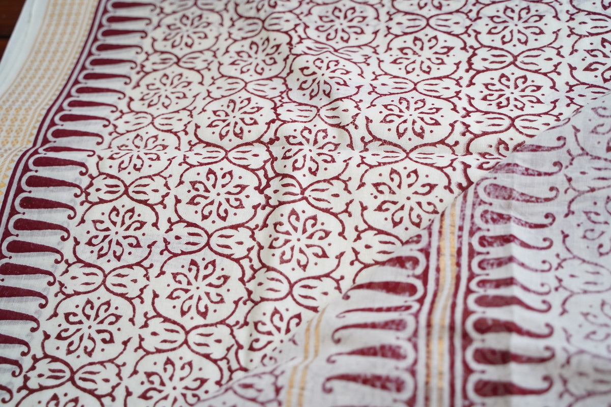 Block Printed cotton Saree PC17942