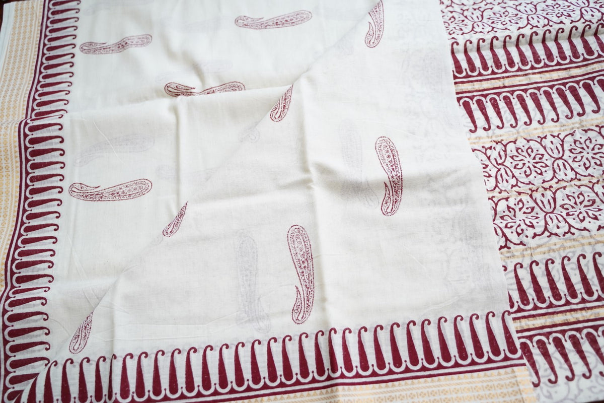 Block Printed cotton Saree PC17942