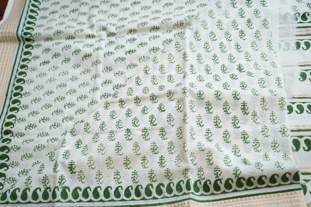 Block Printed cotton Saree PC17943