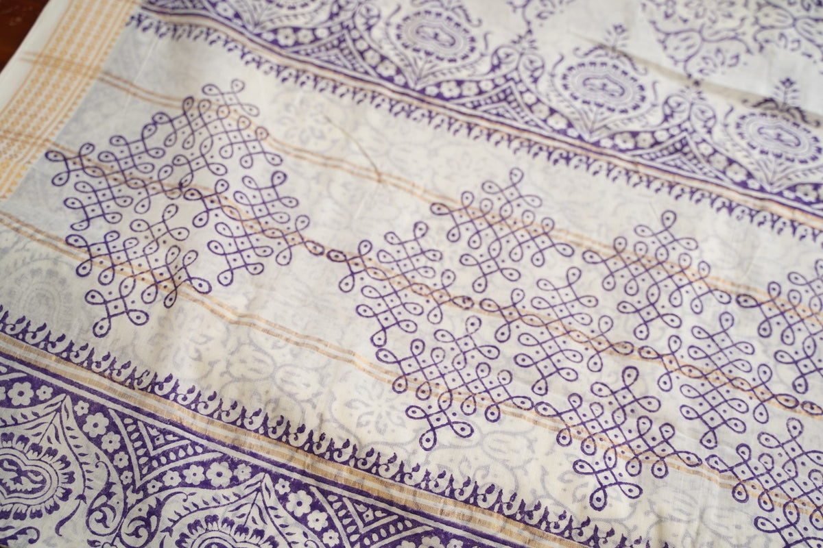 Block Printed cotton Saree PC17944