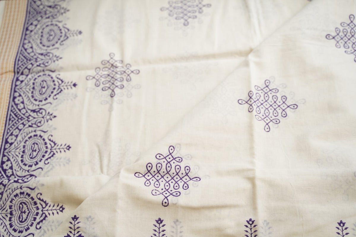 Block Printed cotton Saree PC17944