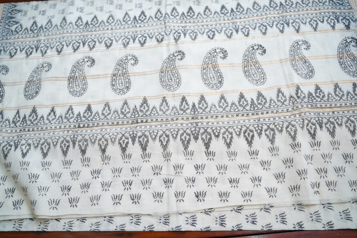 Block Printed cotton Saree PC17945