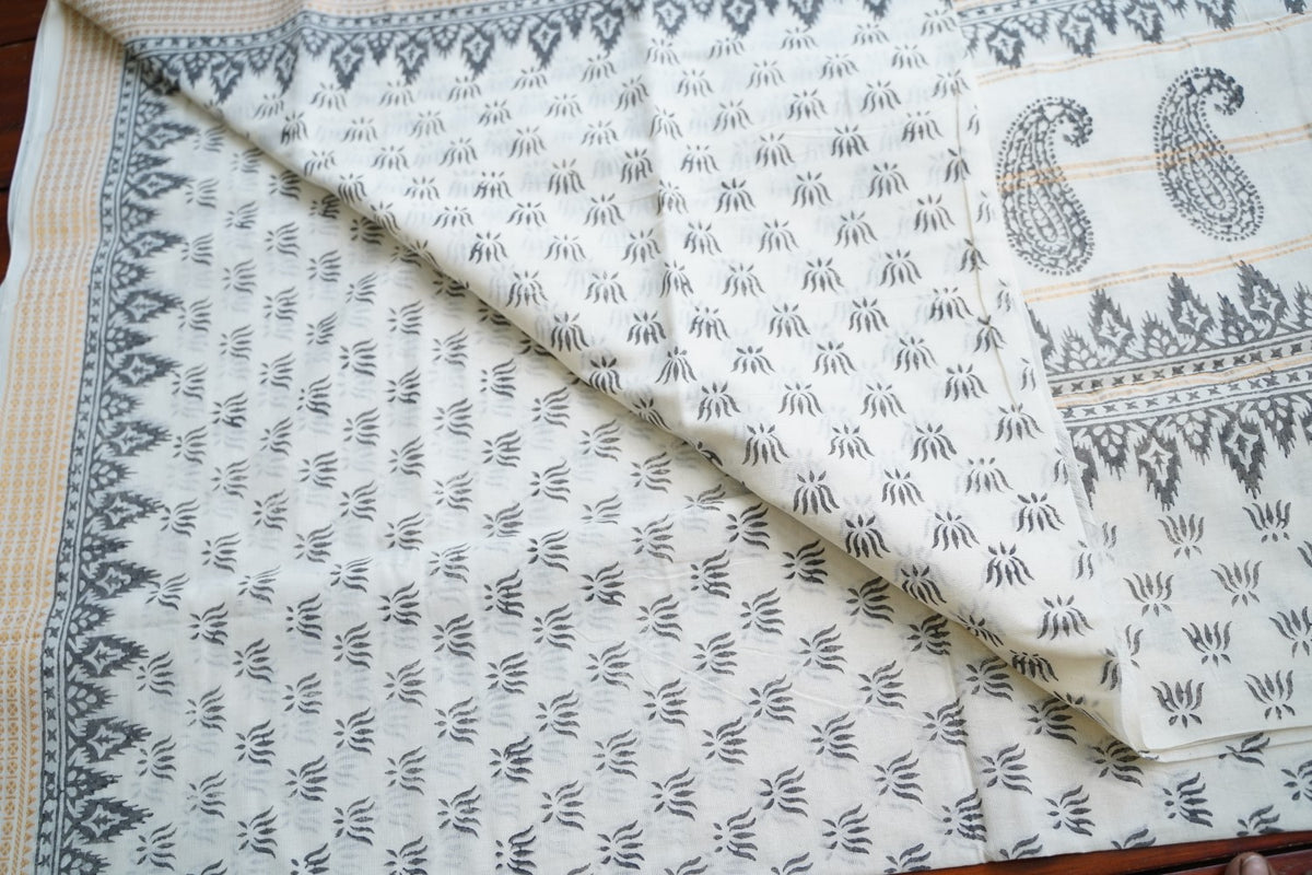 Block Printed cotton Saree PC17945