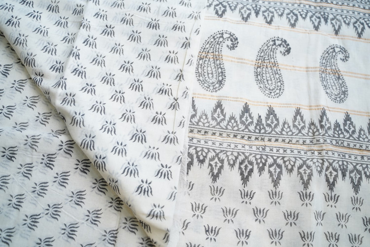 Block Printed cotton Saree PC17945