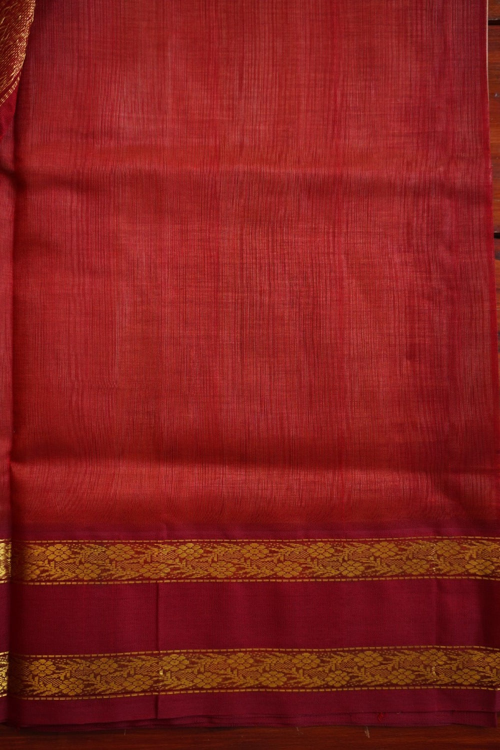 Beige  Kanchi  Silk Cotton Saree With Zari  Border PC11707