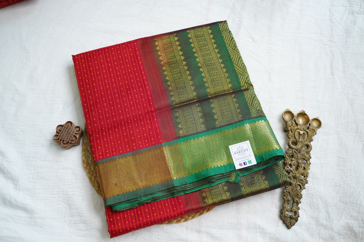 10 Yards Kanchi Handloom Silk Cotton Saree PC17966