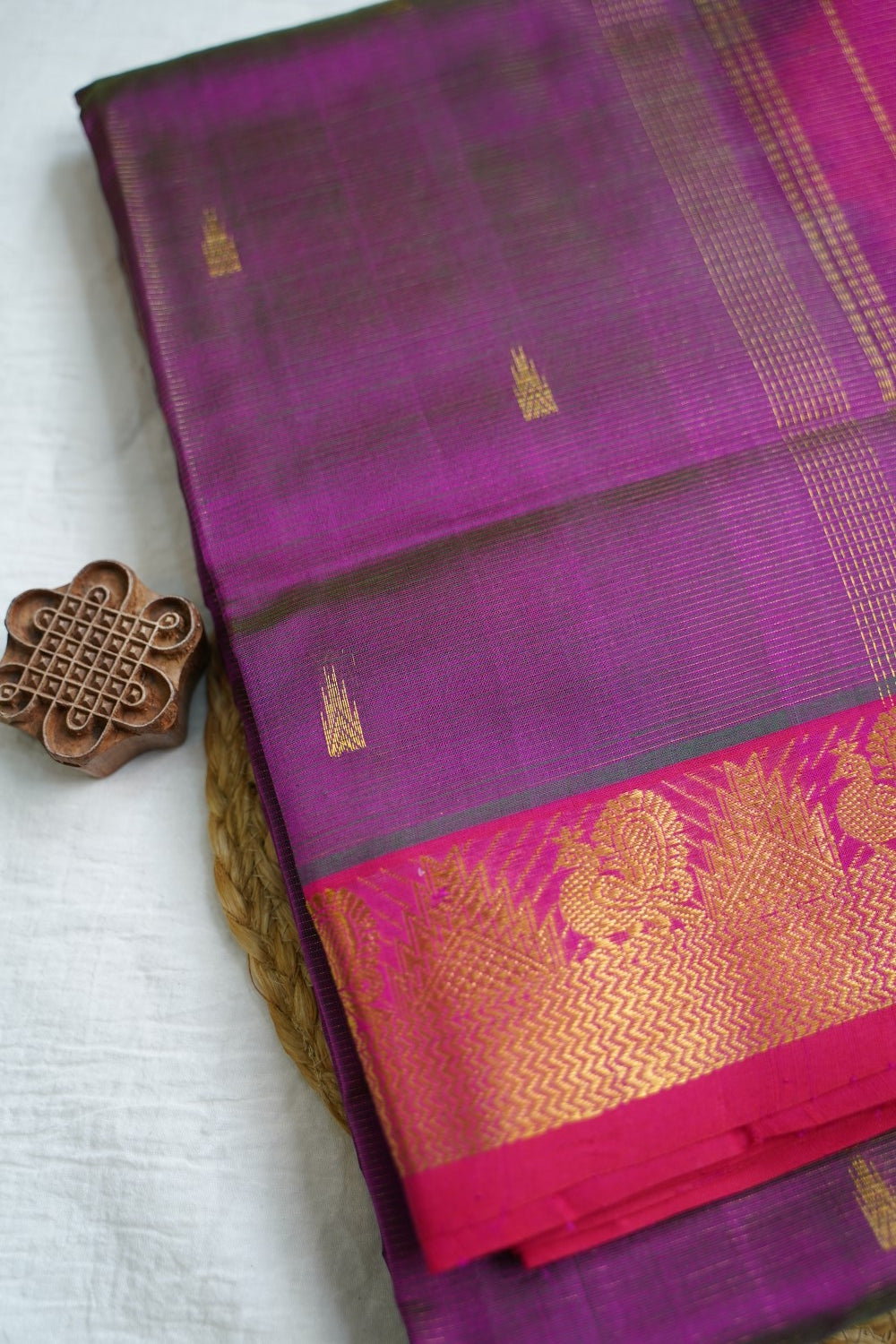 10 Yards Kanchi Handloom Silk Cotton Saree PC17967