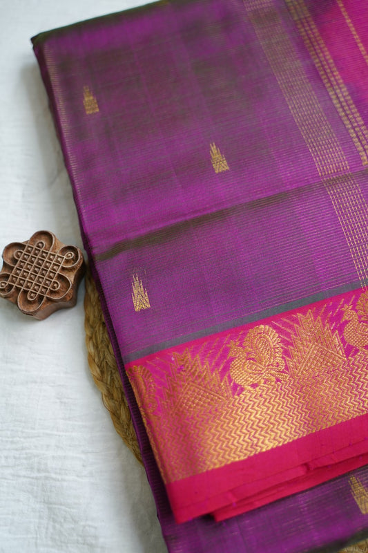 10 Yards Kanchi Handloom Silk Cotton Saree PC17967