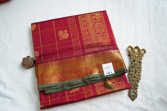 10 Yards Kanchi Handloom Silk Cotton Saree PC17964