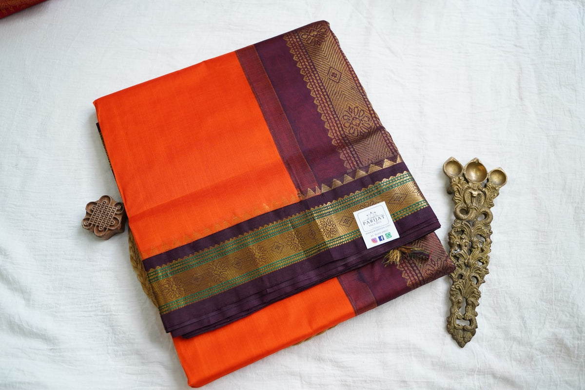 10 Yards Kanchi Handloom Silk Cotton Saree PC17965