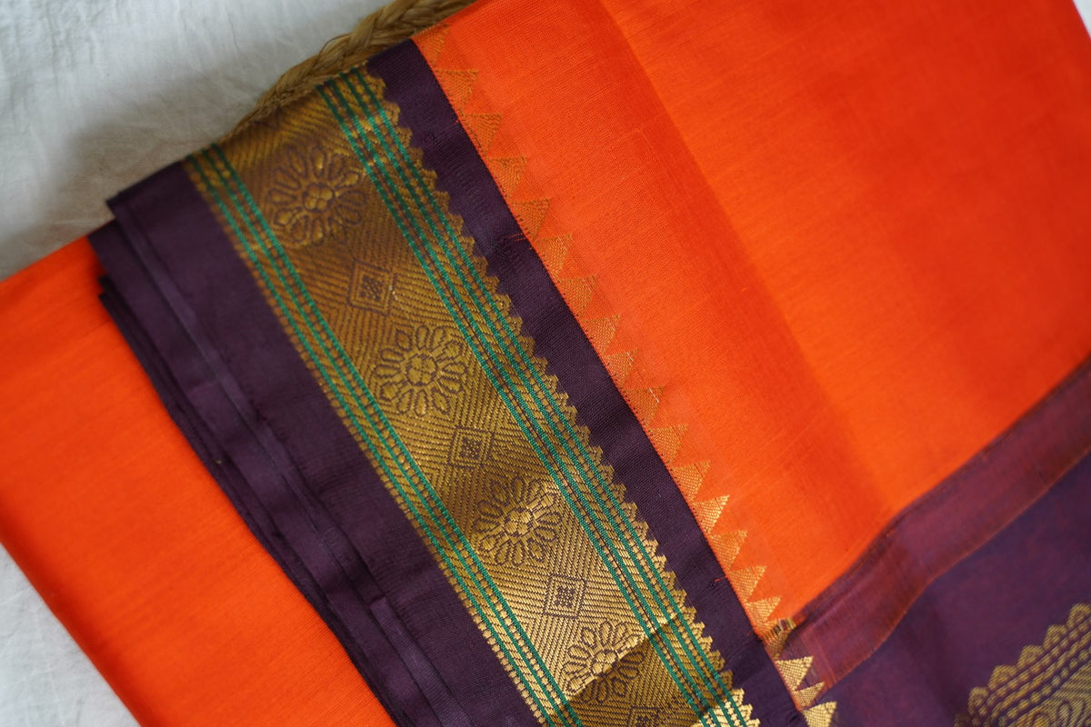 10 Yards Kanchi Handloom Silk Cotton Saree PC17965