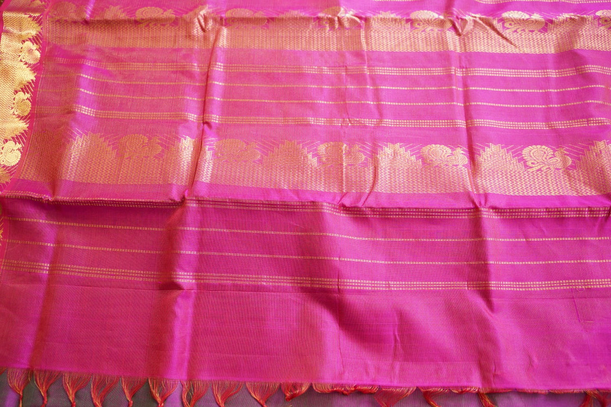 10 Yards Kanchi Handloom Silk Cotton Saree PC17967