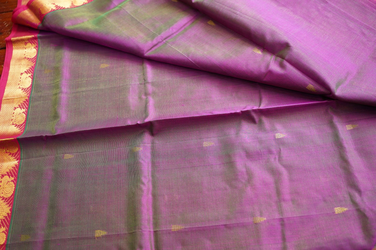 10 Yards Kanchi Handloom Silk Cotton Saree PC17967
