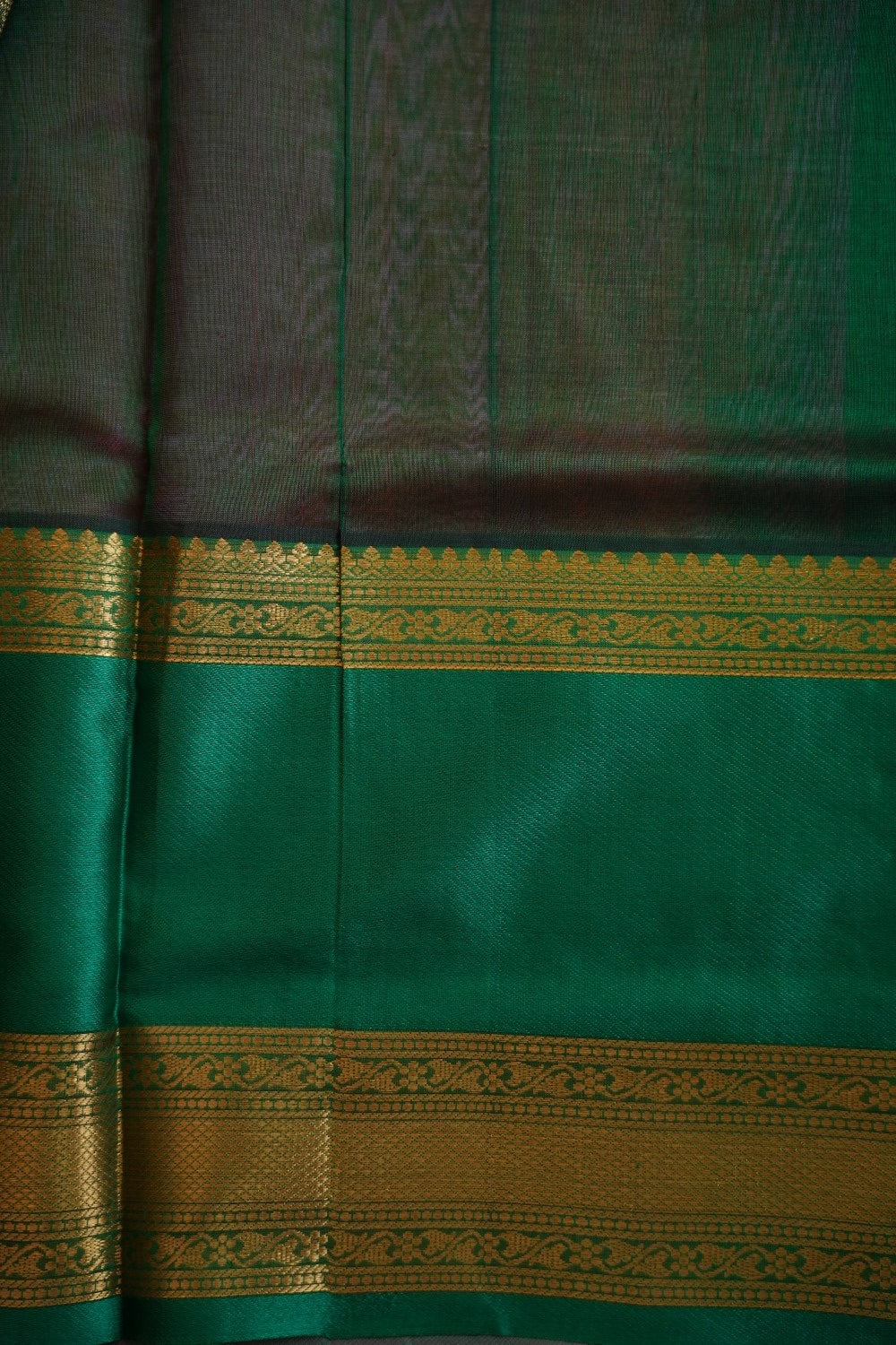 Peachish Pink Lakshadeepam Kanchi  Silk Cotton Saree With Zari  Border PC11725
