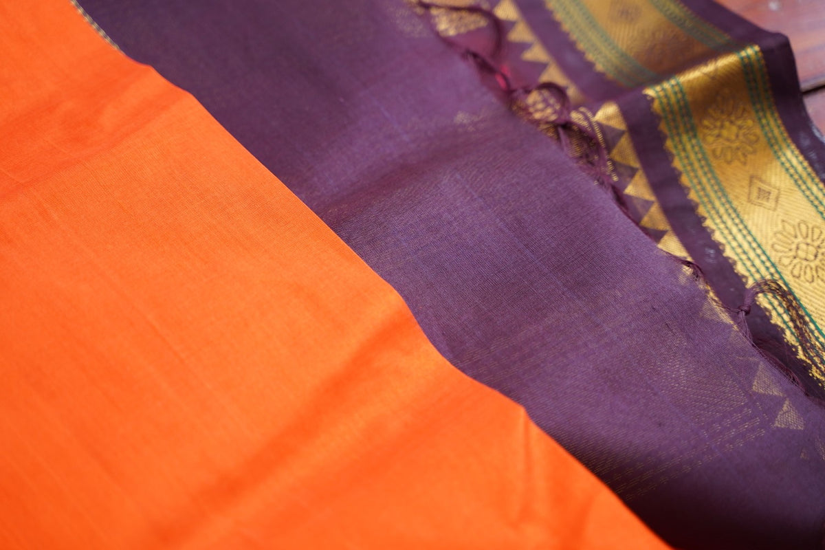 10 Yards Kanchi Handloom Silk Cotton Saree PC17965