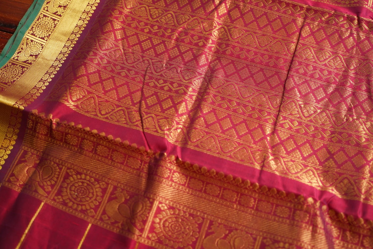 10 Yards Kanchi Handloom Silk Cotton Saree PC17964