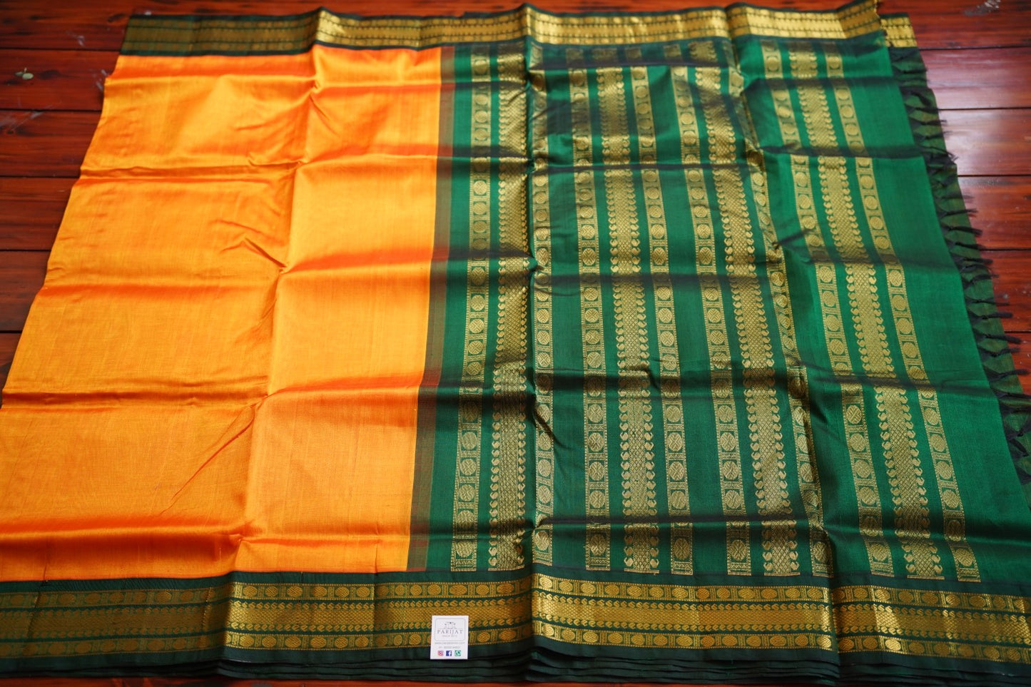 Mango Yellow Kanchi  Silk Cotton Saree With Zari  Border PC11747