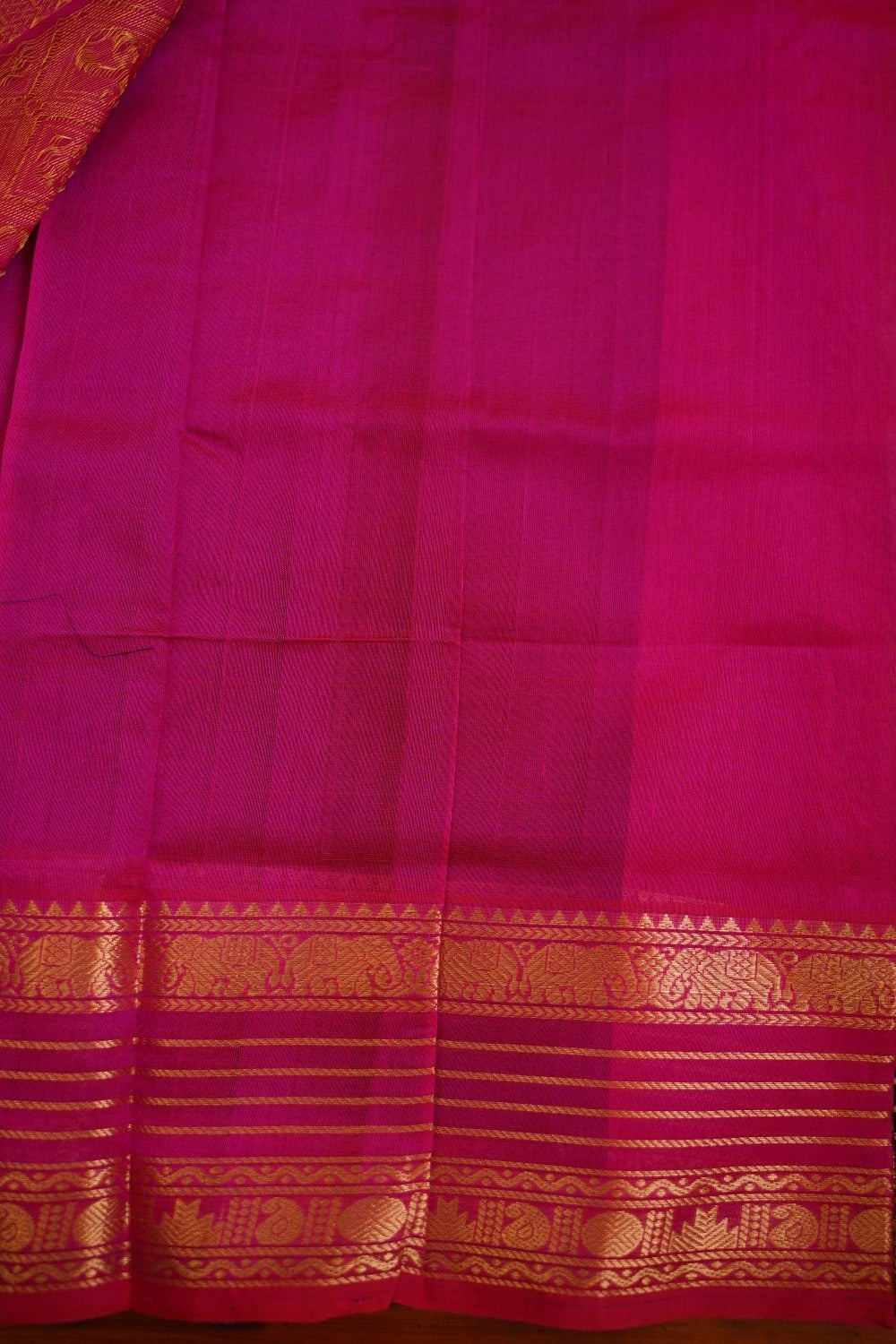 Black  Kanchi Silk Cotton Saree With Zari Border  PC10467
