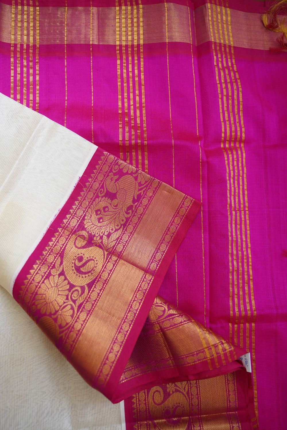 Kanchi  Silk Cotton Saree With Zari Border  PC10485