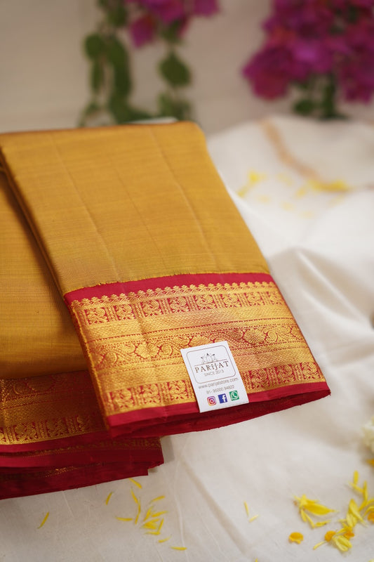 Fenugreek Pure Kanchi Silk Saree PC11820