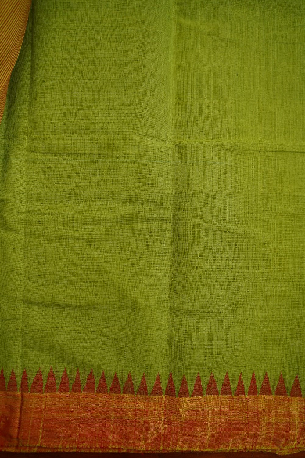 Parrot Green Ponduru handloom Cotton Saree PC10678