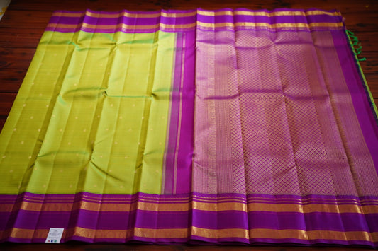Parrot Green Pure Kanchi Silk Saree PC10008