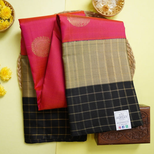 Pink Pure 4Gm Gold Kanchi Silk Saree PC10705