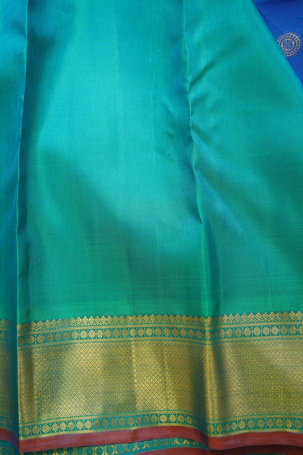 Gobalt Blue Pure Kanchi Silk Saree PC10704