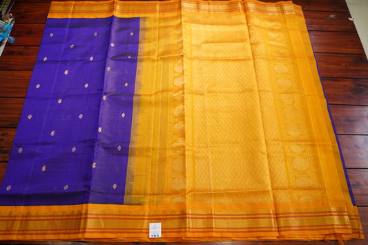 Blue  Vairaoosi Kanchi Silk Cotton Saree With Zari Border PC10713