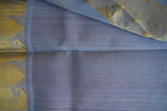Light Yellow Kanchi  Silk Cotton Saree With Zari Border PC10742