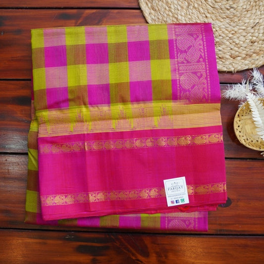 Kattam Kanchi Checks Silk Cotton Saree PC10736