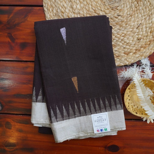 Brown Jamdani  Ponduru handloom Cotton Saree PC10733