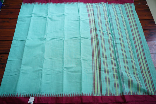 Light Sea Green Ponduru handloom Cotton Saree PC10730