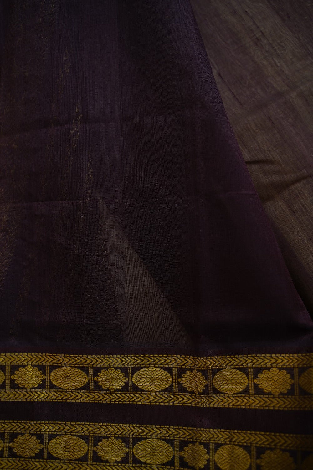 Sandal  Kanchi  Silk Cotton Saree With Zari Border PC10743