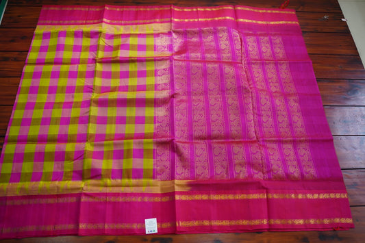 Kattam Kanchi Checks Silk Cotton Saree PC10736