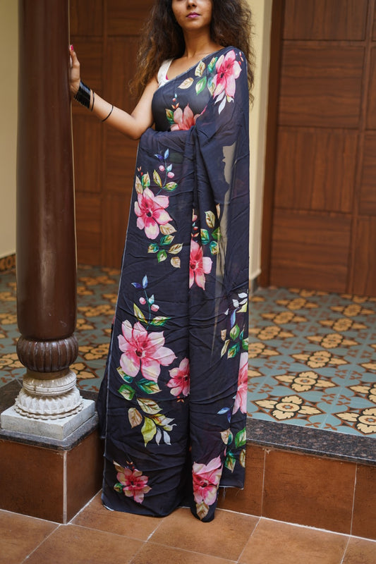 Chettinad handloom Cotton Saree With Ganga Jamuna  Border PC10053