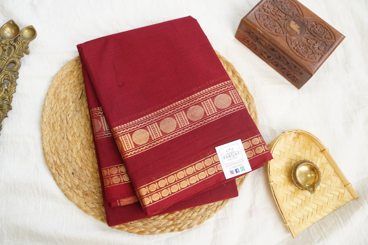 Chettinad handloom Cotton Saree PC17225[BROWN]