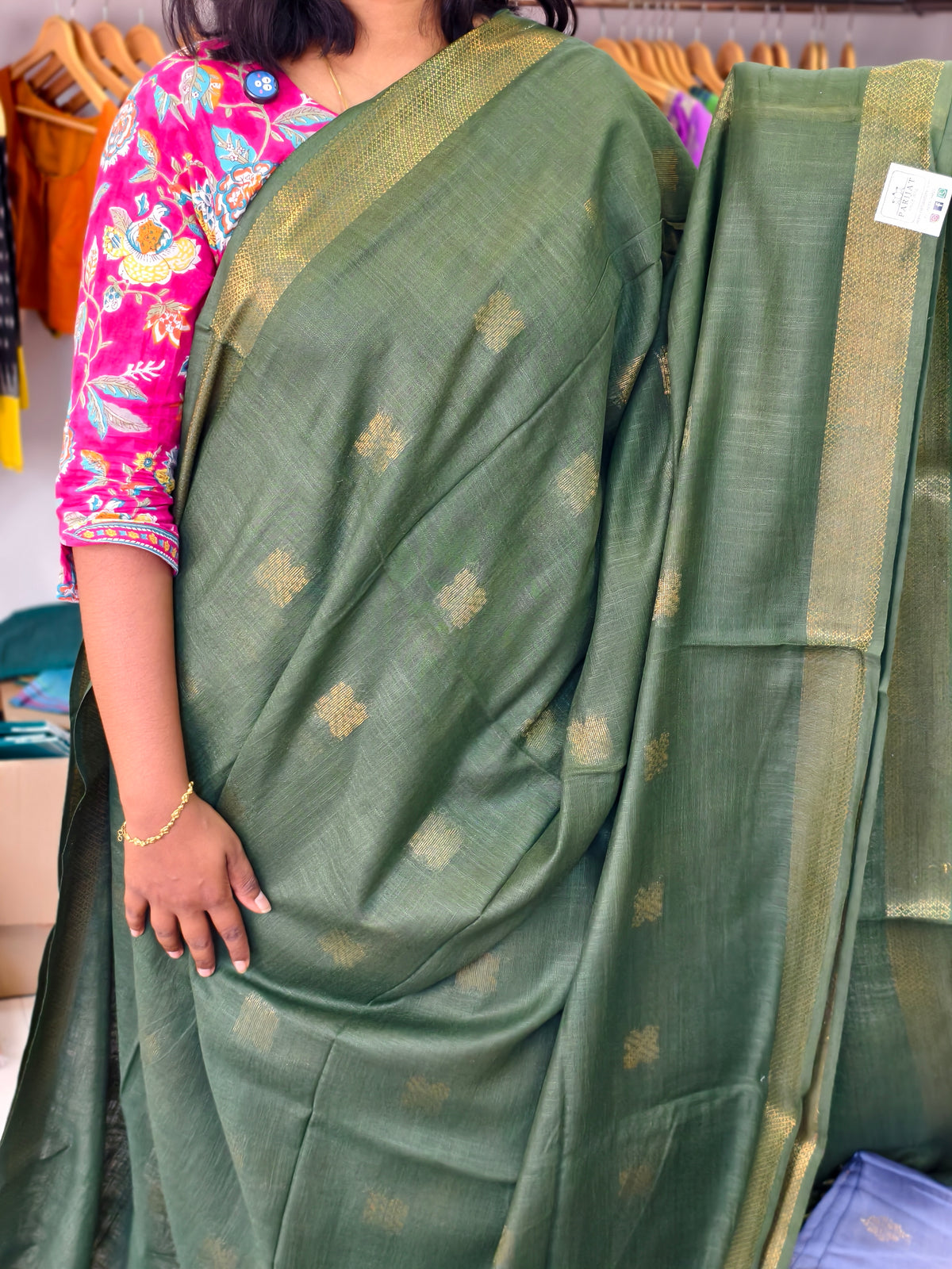 Semi Linen saree PC17921