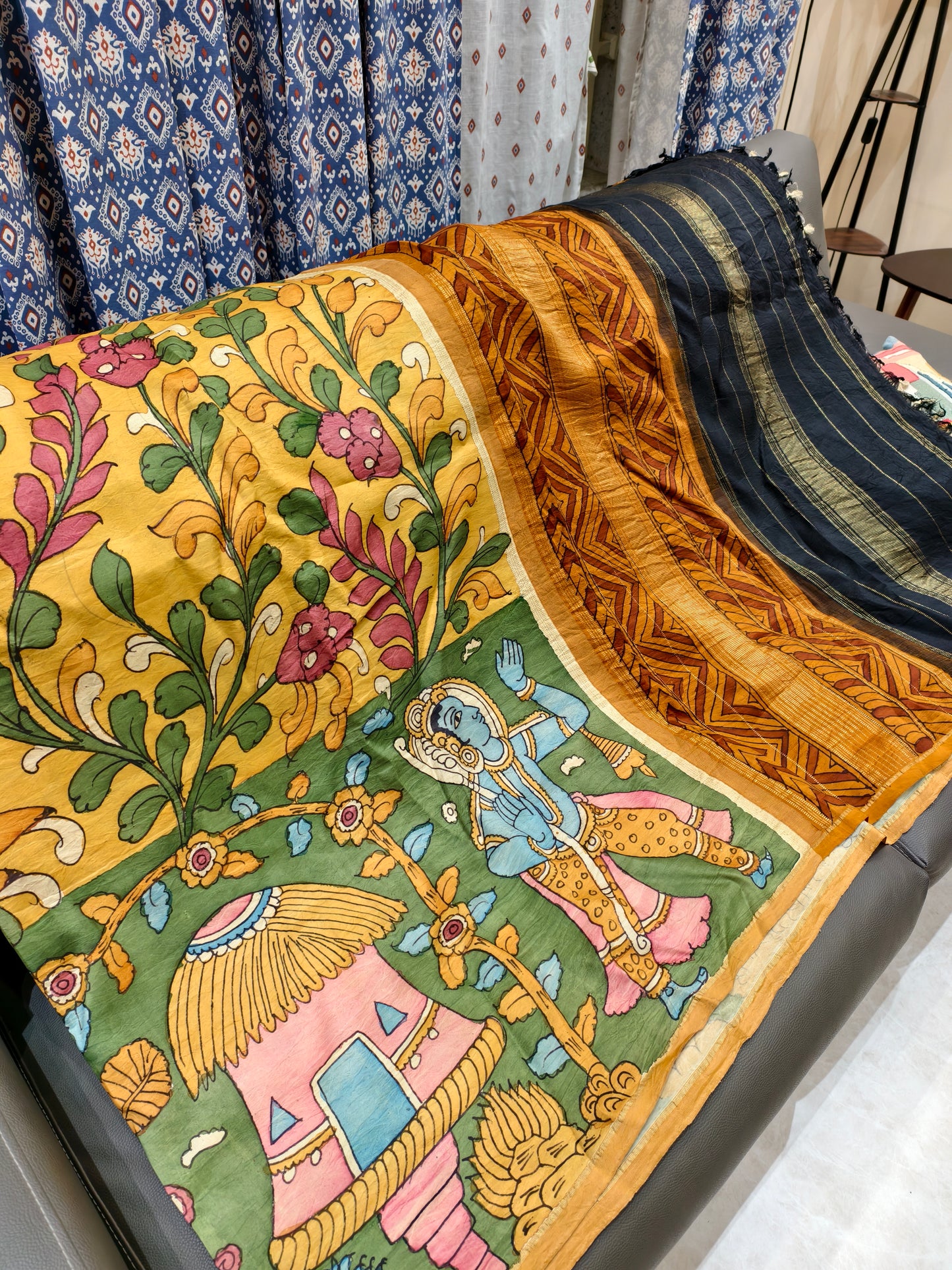 Kanchi hand painted kalamkari silk saree -sita